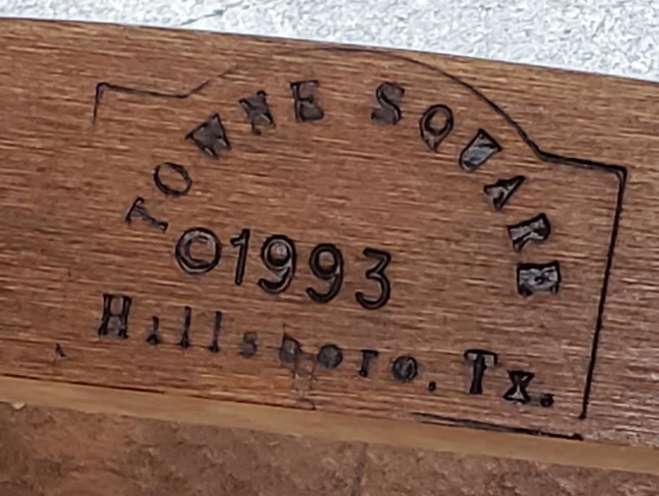 towne square rocking armchair red cushion light wood