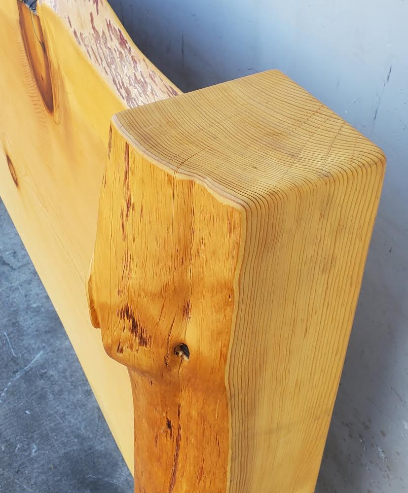 Ronwright light wood slabs headboard rustic
