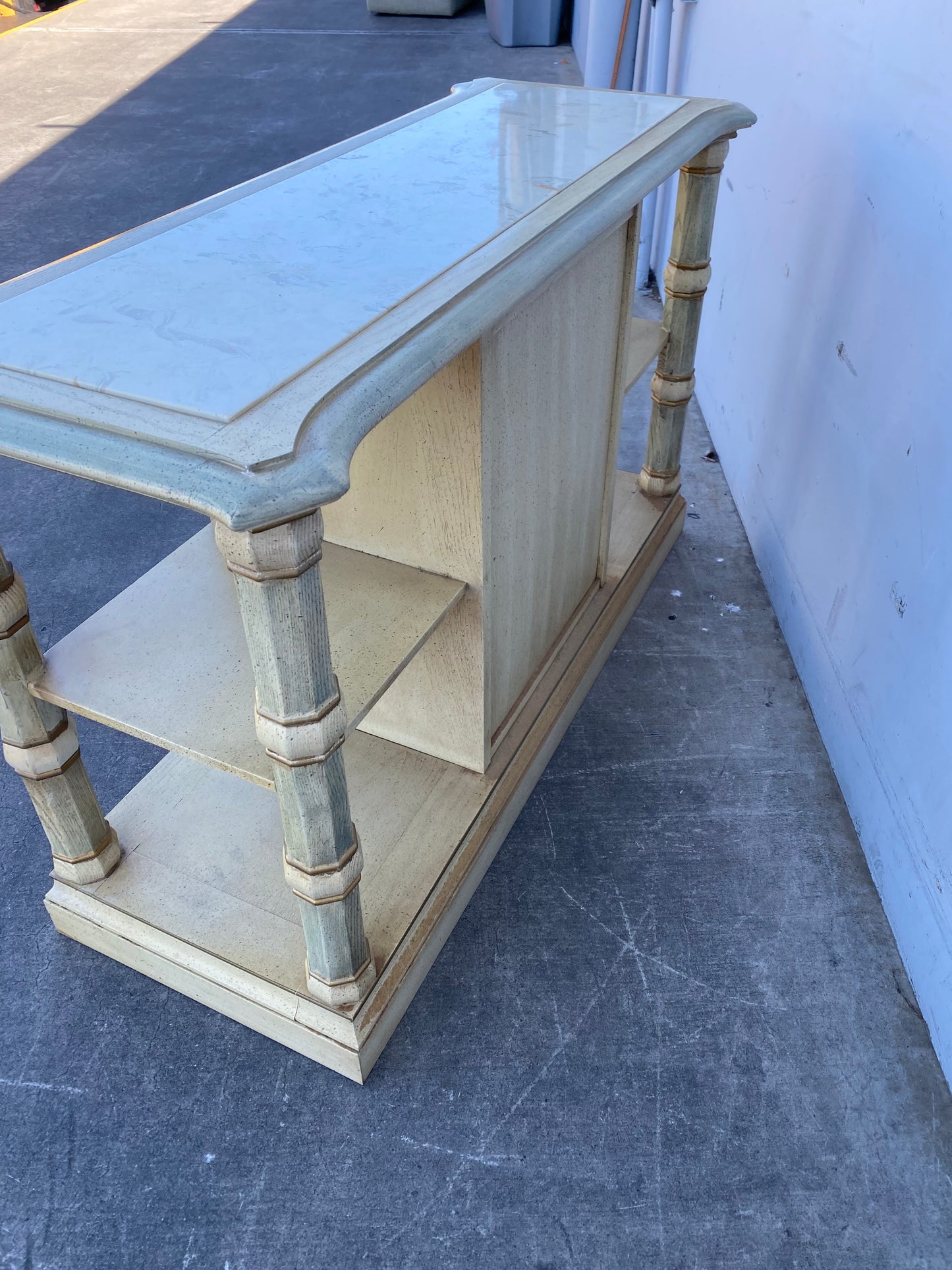 Console/server table cabinet blonde