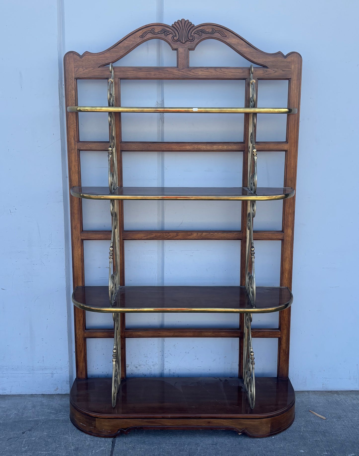 Drexel hand carved bakers rack/ shelf