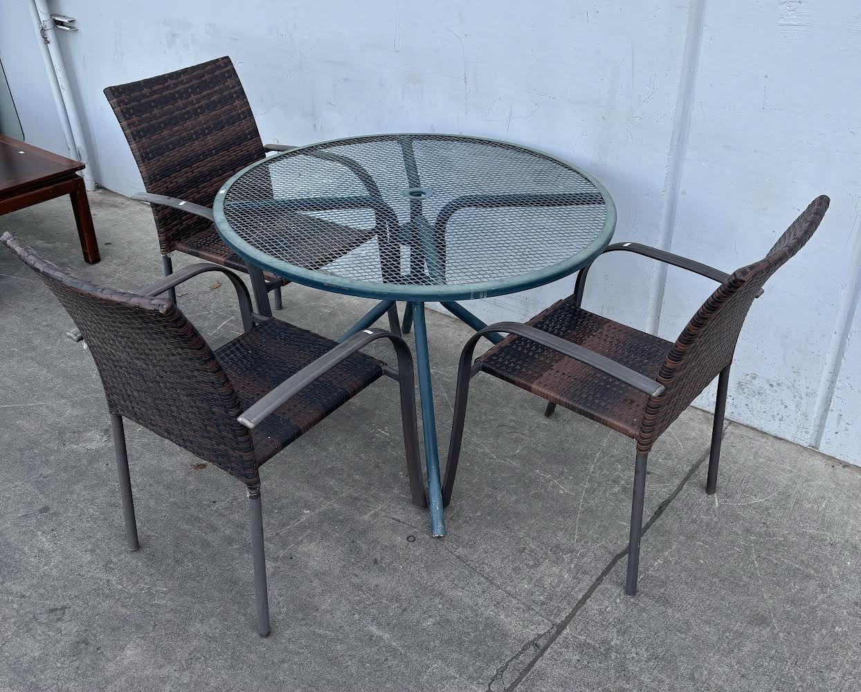 Outdoor Metal Table with 3 Chairs