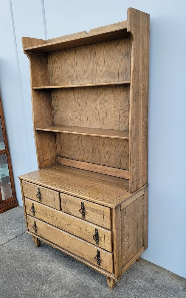 Hutch display dresser bookcase/ bookshelf mid century vintage light wood