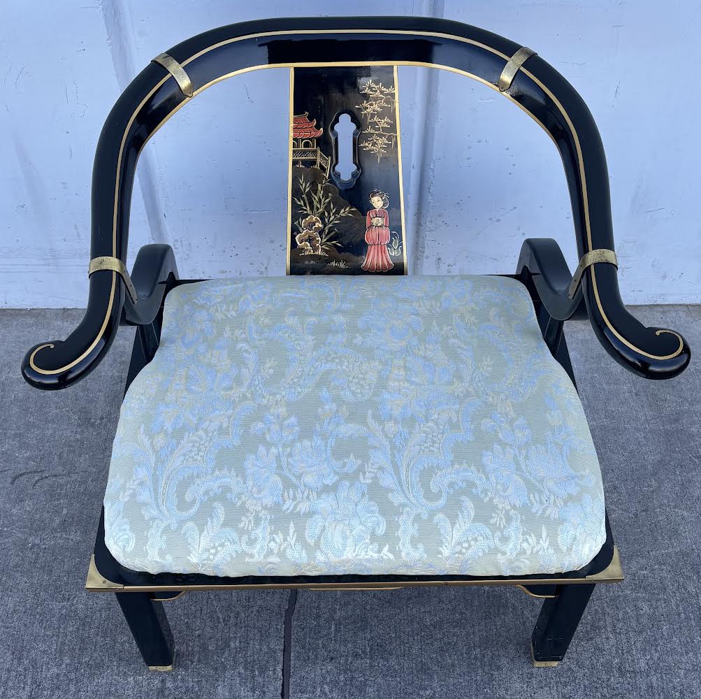 James Mont 1970's Century Lacquer Ming Chair Antique Vintage
