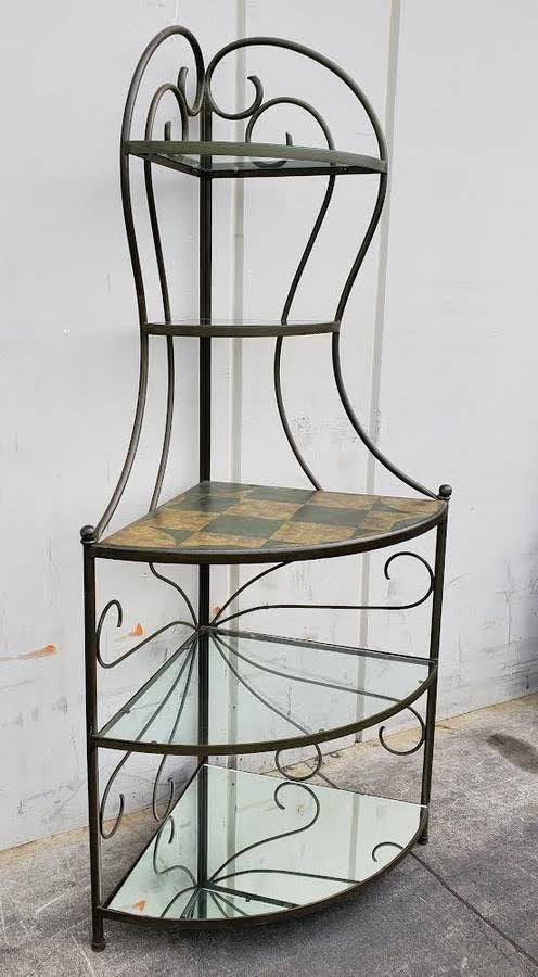 Antique/vintage metal corner stand/shelf