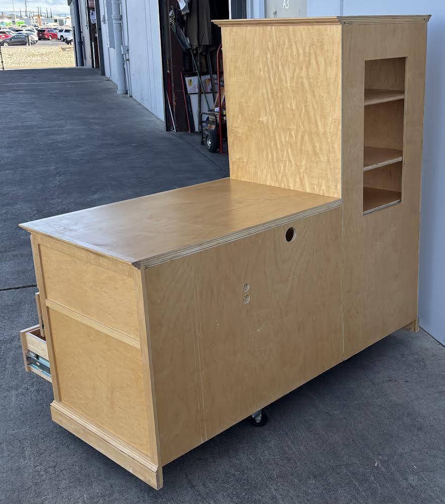 Light Wood Entertainment Center cabinet display