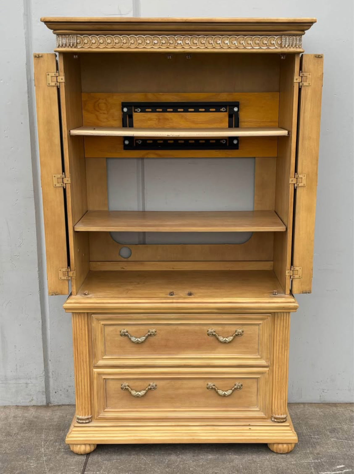 American Signature Light Wood Armoire wardrobe Dresser Hutch