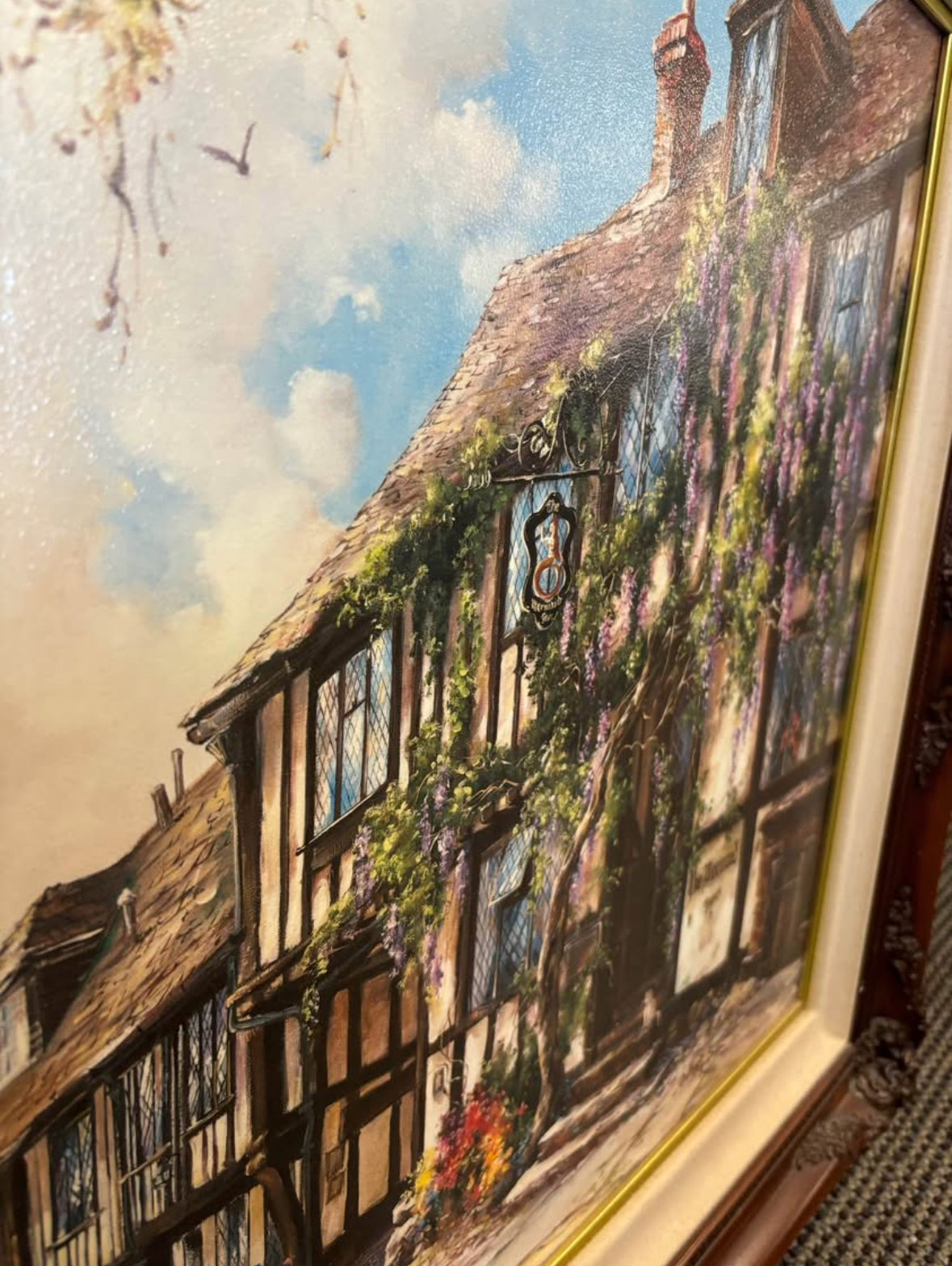 Framed Art Vintage 1990 Mermaid Inn Rye Marty Bell Certificate/Certified