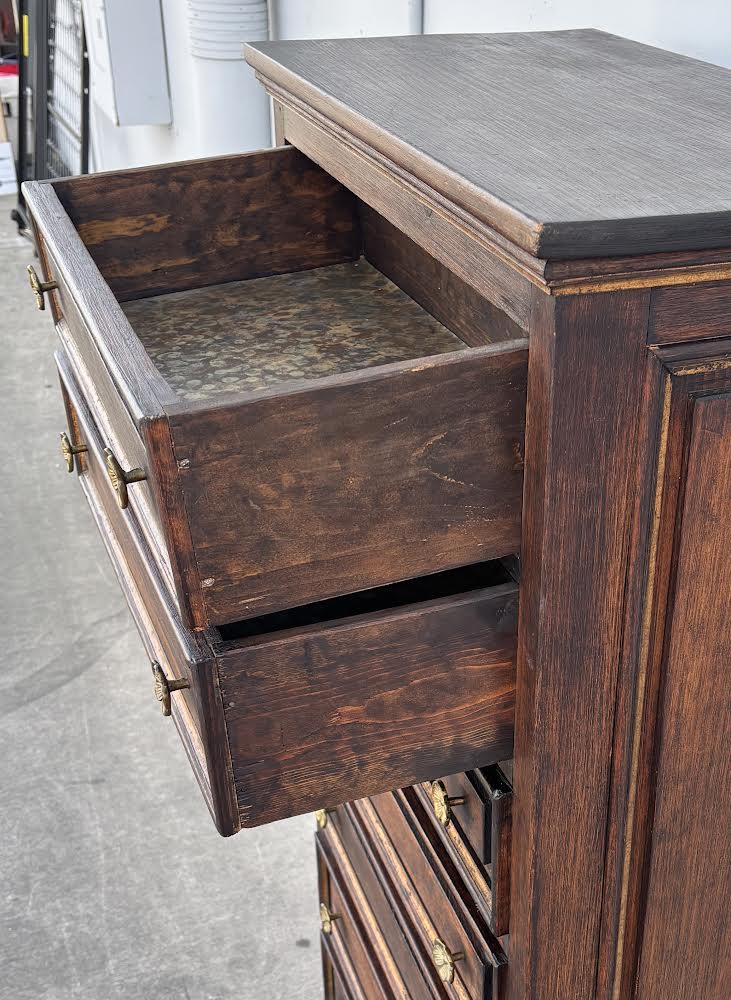 Vintage Tall 8 Drawer Dresser Chest