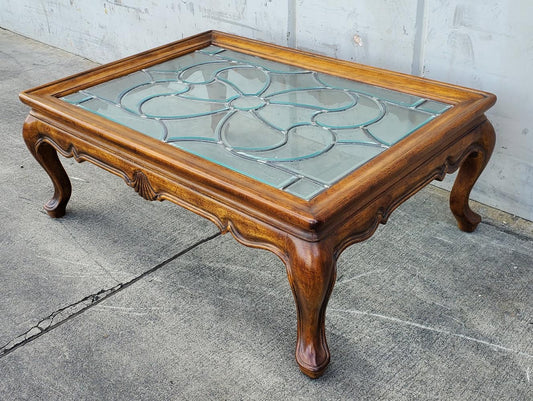 glass top coffee table
