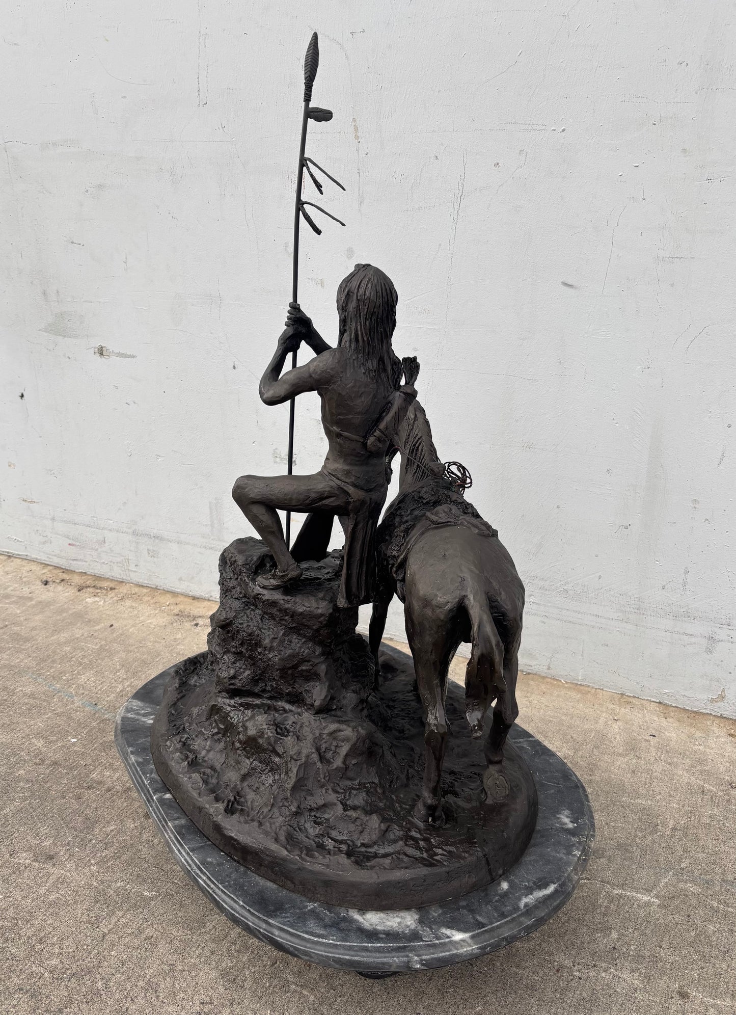 bronze statue After Marshall Mitchell: old coon foot and young brave