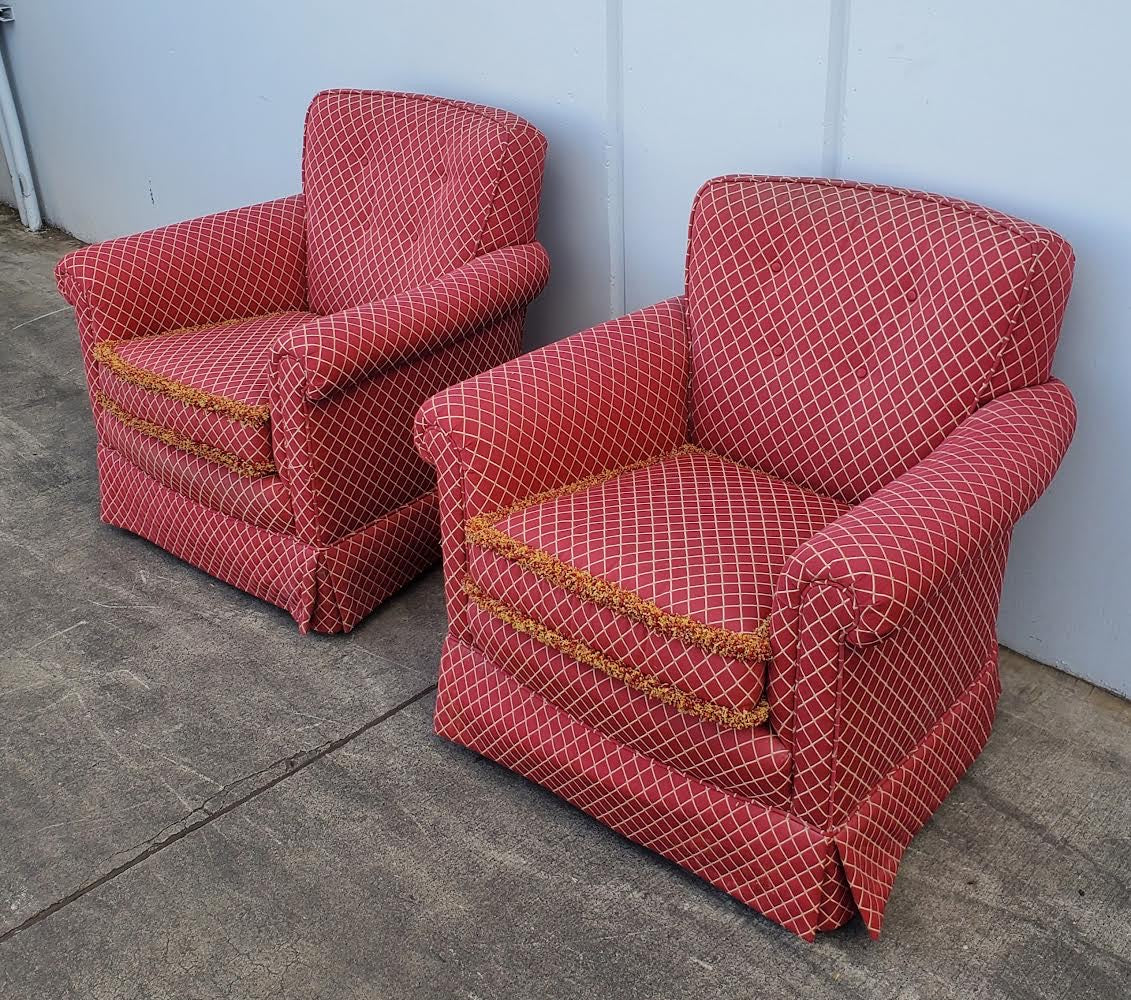 red armchairs (2) antique/ vintage