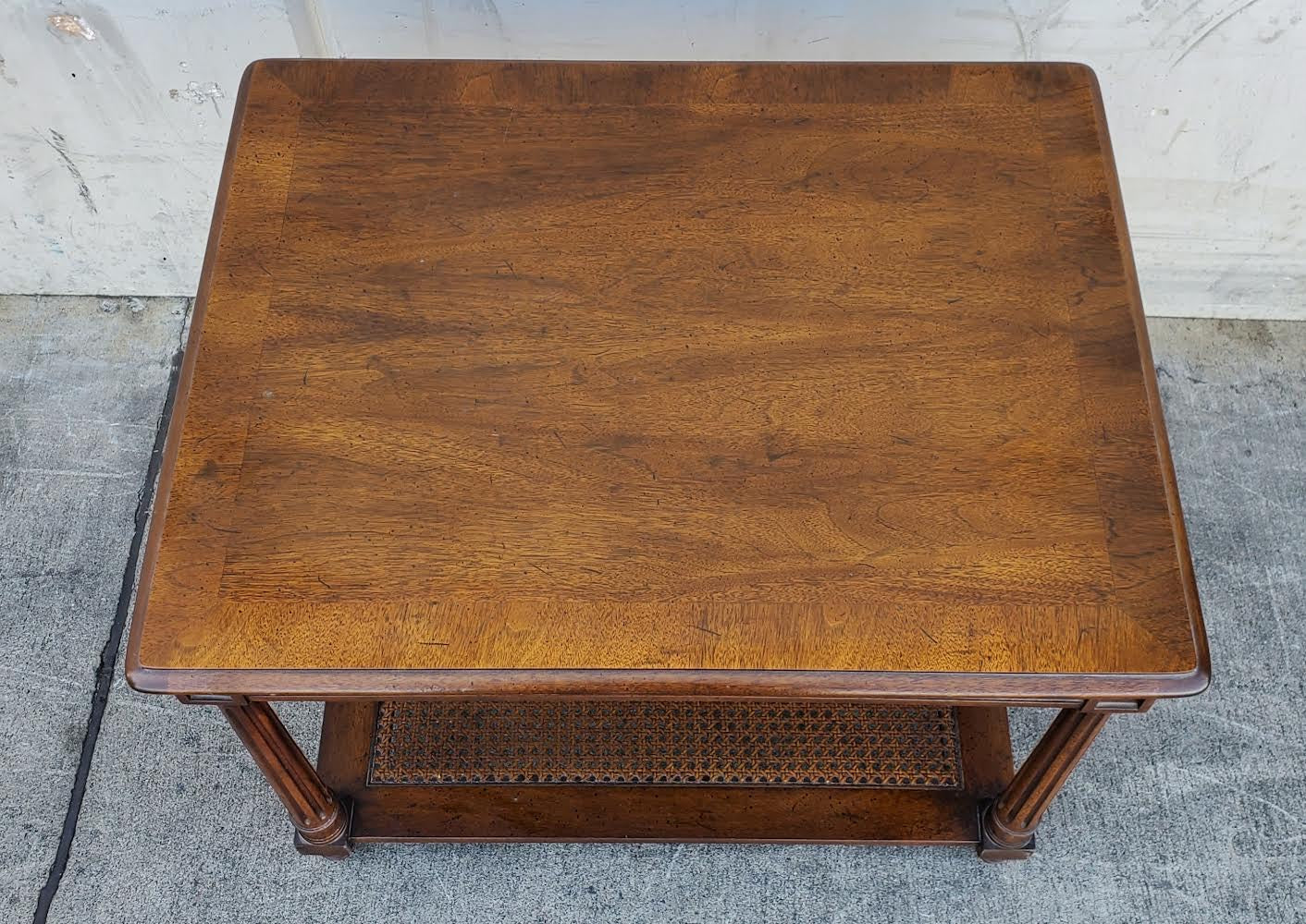 End/side table two tier bottom cane/wicker/rattan
