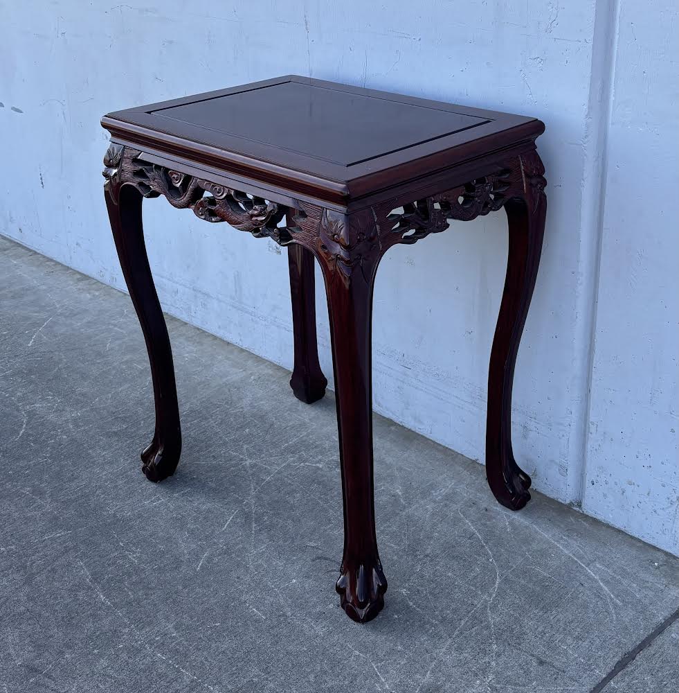 Chinese Handcarved Rose Wood Side Table