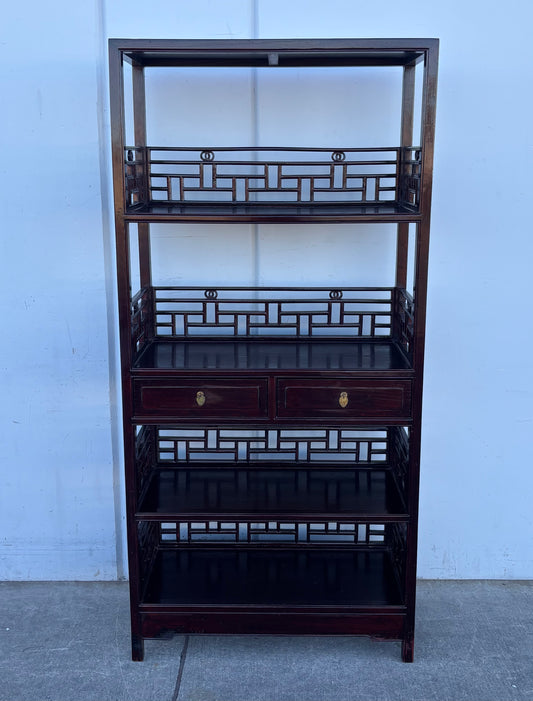 Chinese/ Asian style bookcase with drawers display shelf