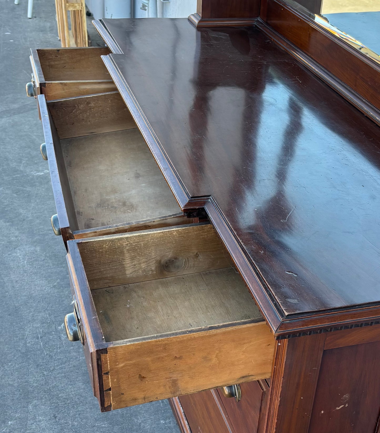 ENGLISH MAHOGANY DRESSER W Mirror