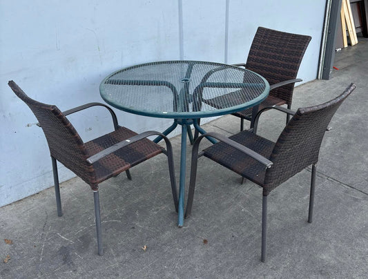 Outdoor Metal Table with 3 Chairs