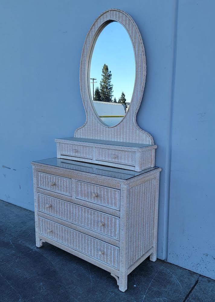 Lexington Henry link wicker  dresser with mirror