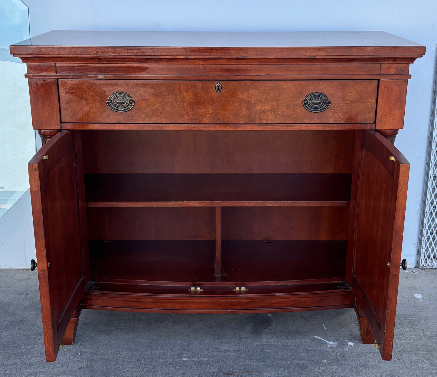 American empire style mahogany server / buffet cabinet sideboard