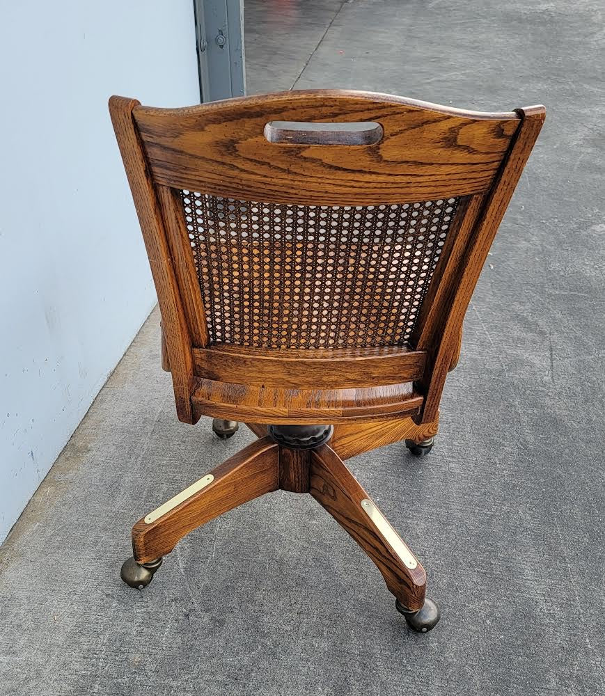 Office wicker back chair on wheels