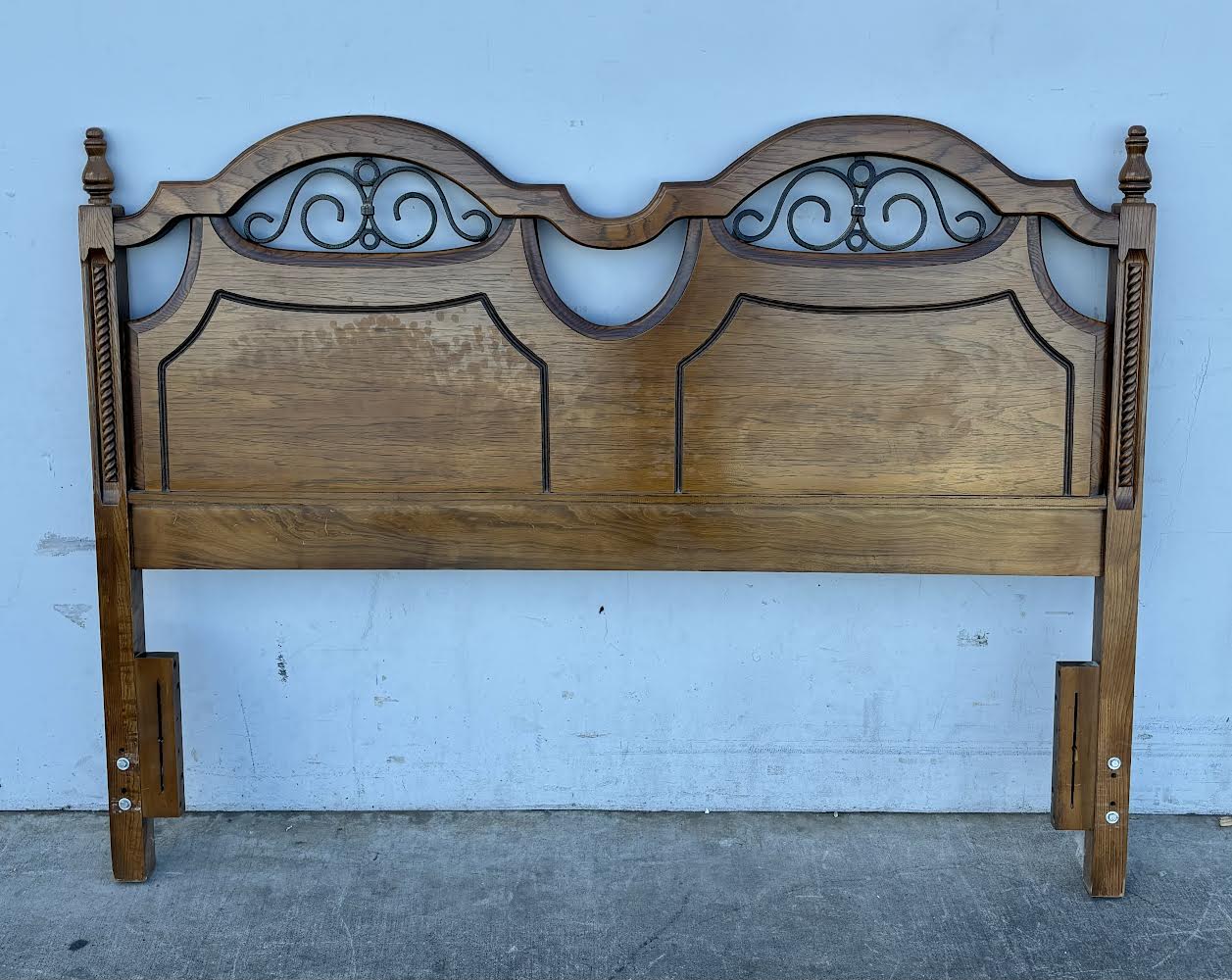 60.5” Antique Wood Carved Headboard matador pecan