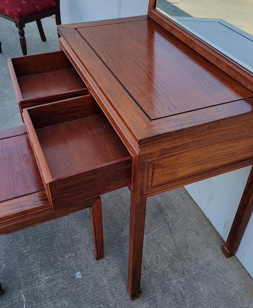 Antique vanity dressing table with chair