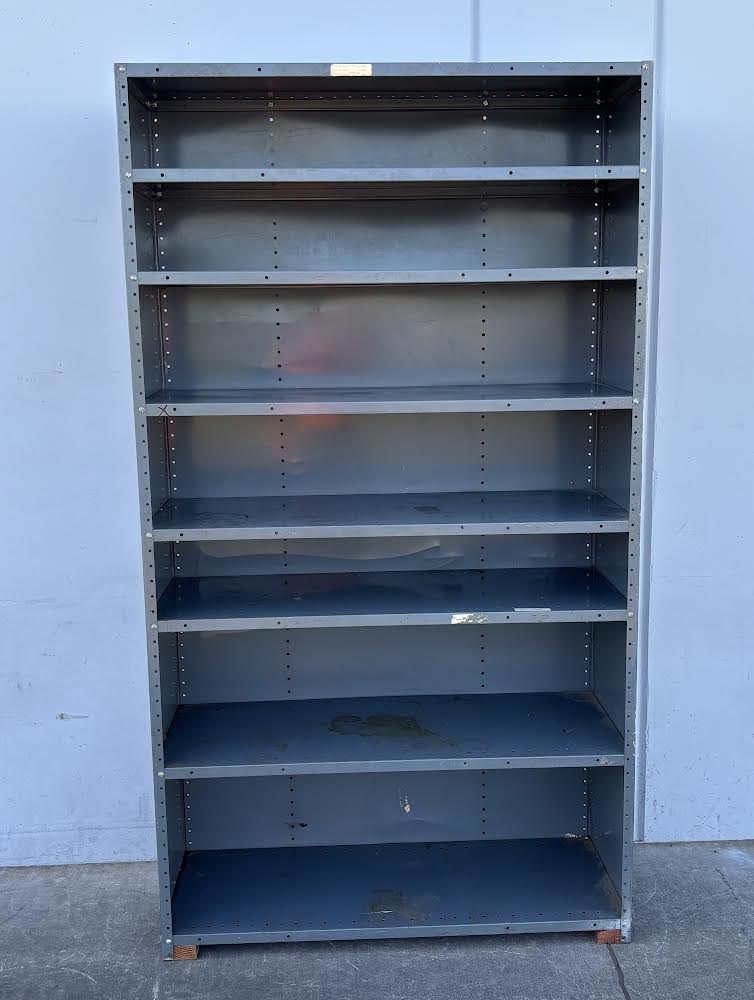 Grey Metal Garage Organizer Shelfs