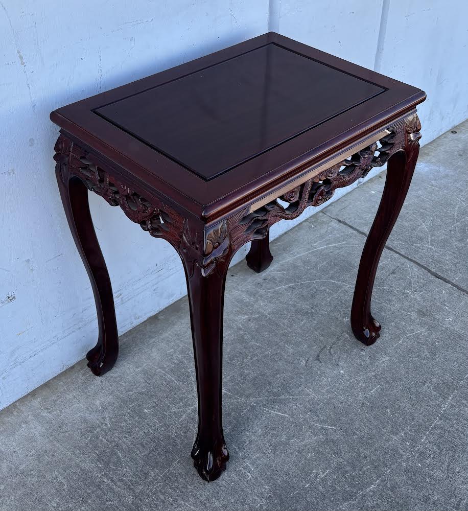 Chinese Handcarved Rose Wood Side Table