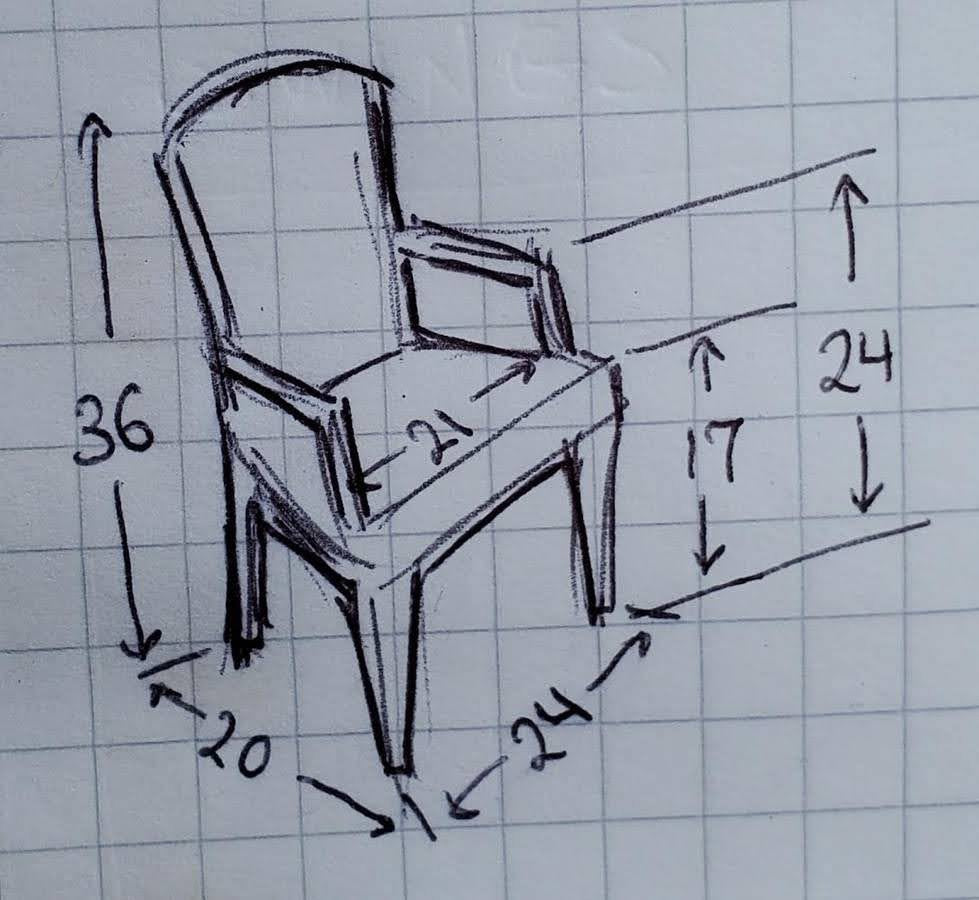 Gilberd’s tan/dark wood armchair