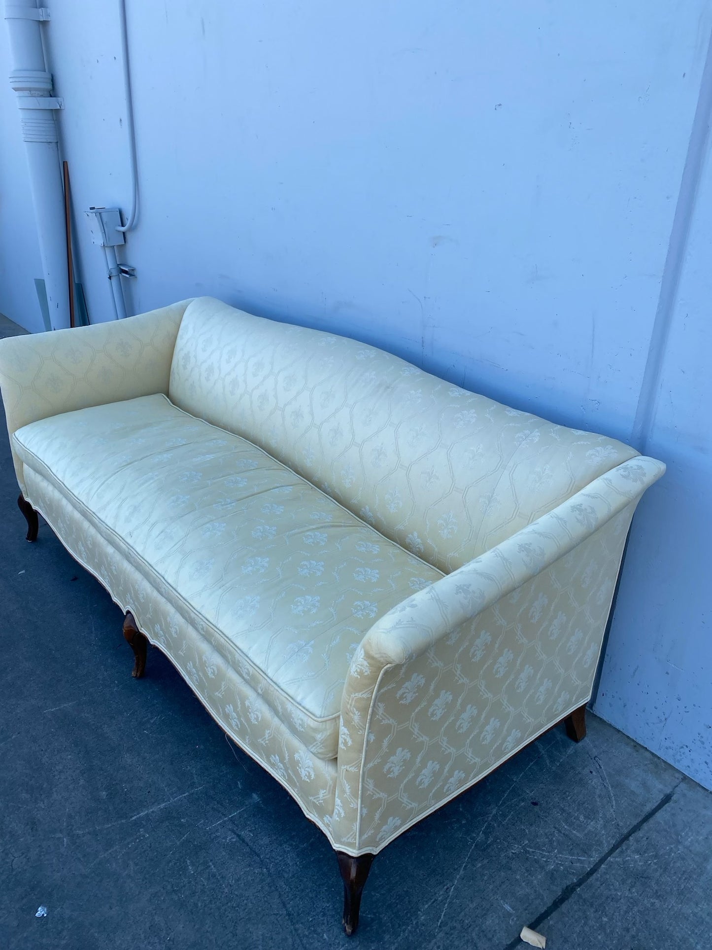Vintage Chippendale hickory chair style cream/ivory sofa/couch