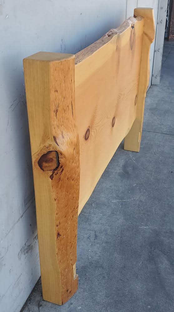 Ronwright light wood slabs headboard rustic