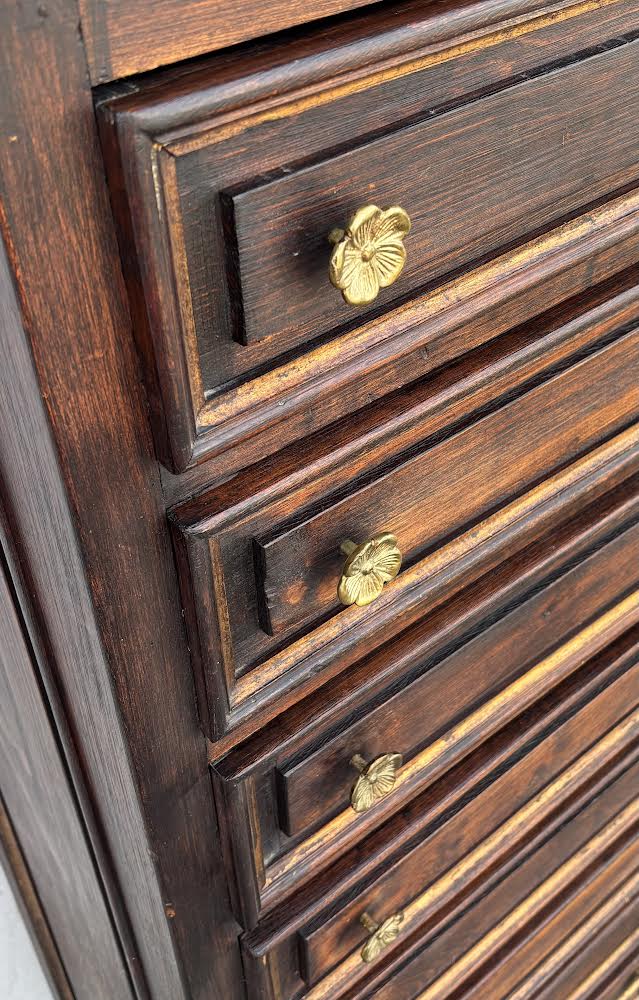 Vintage Tall 8 Drawer Dresser Chest