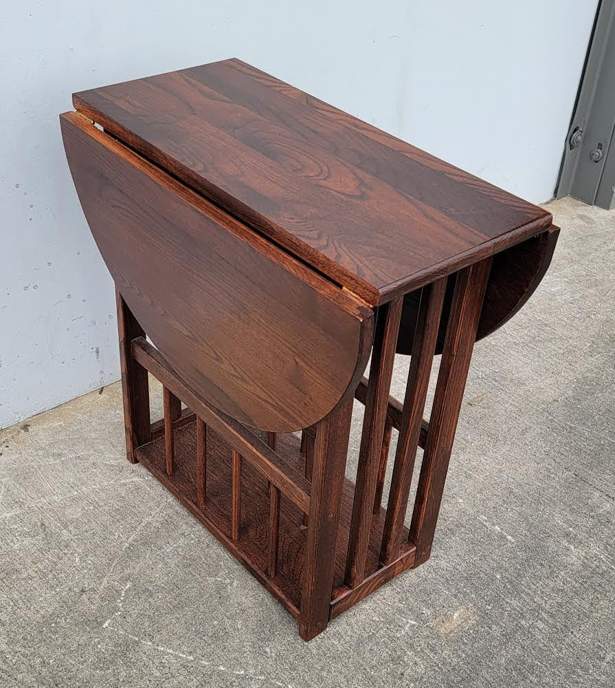Dark wood magazine coffee/ console/ end/side table drop leaf/ sides