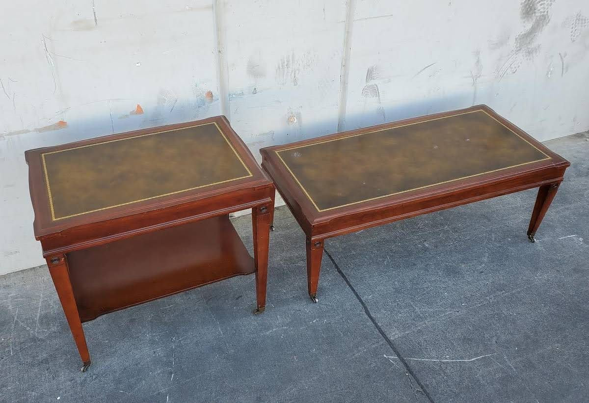 Coffee table and end/side table dark wood