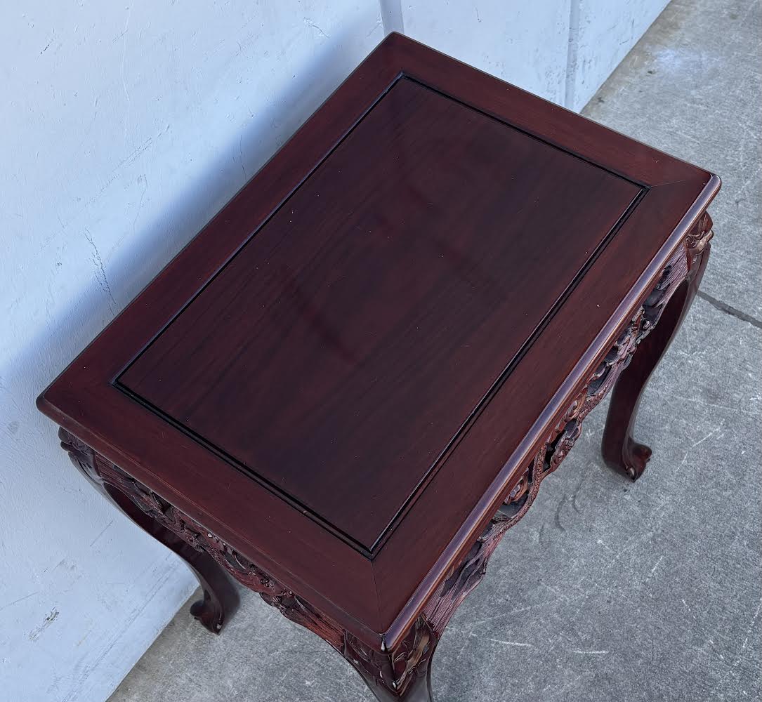 Chinese Handcarved Rose Wood Side Table