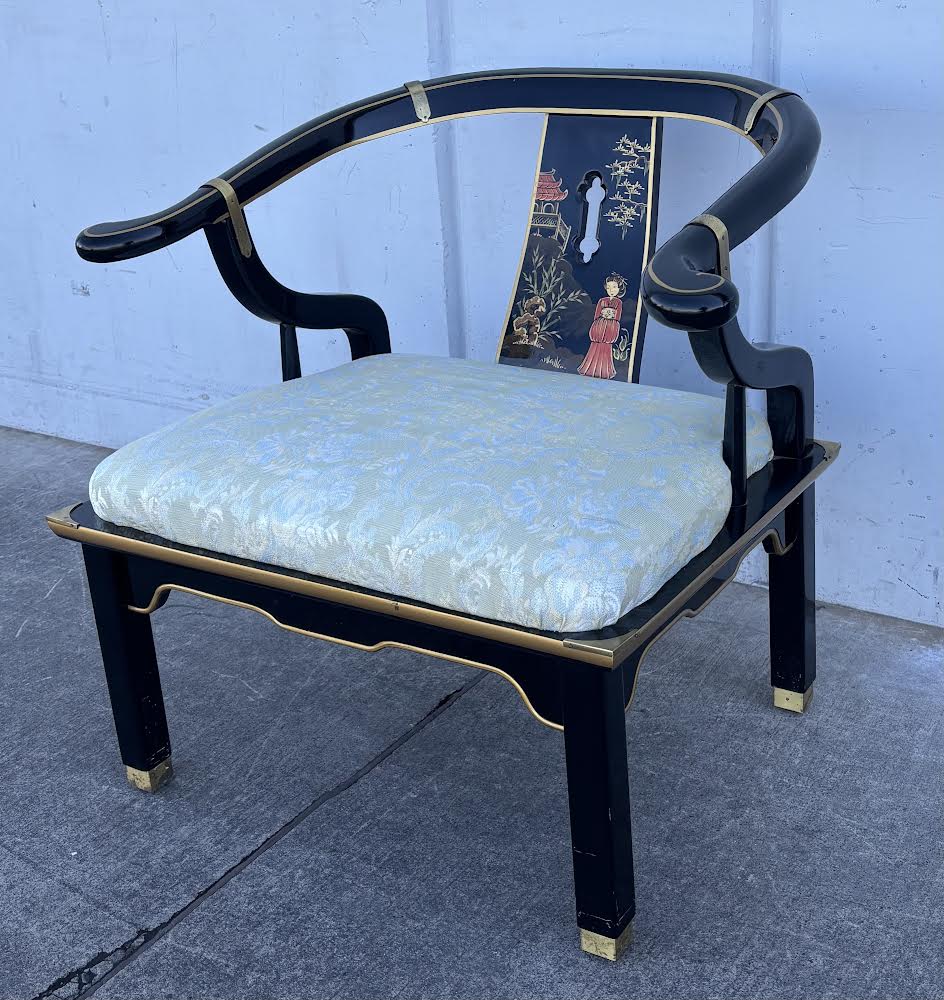 James Mont 1970's Century Lacquer Ming Chair Antique Vintage