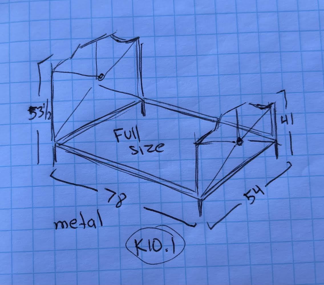 Full Size White Metal Bed Frame