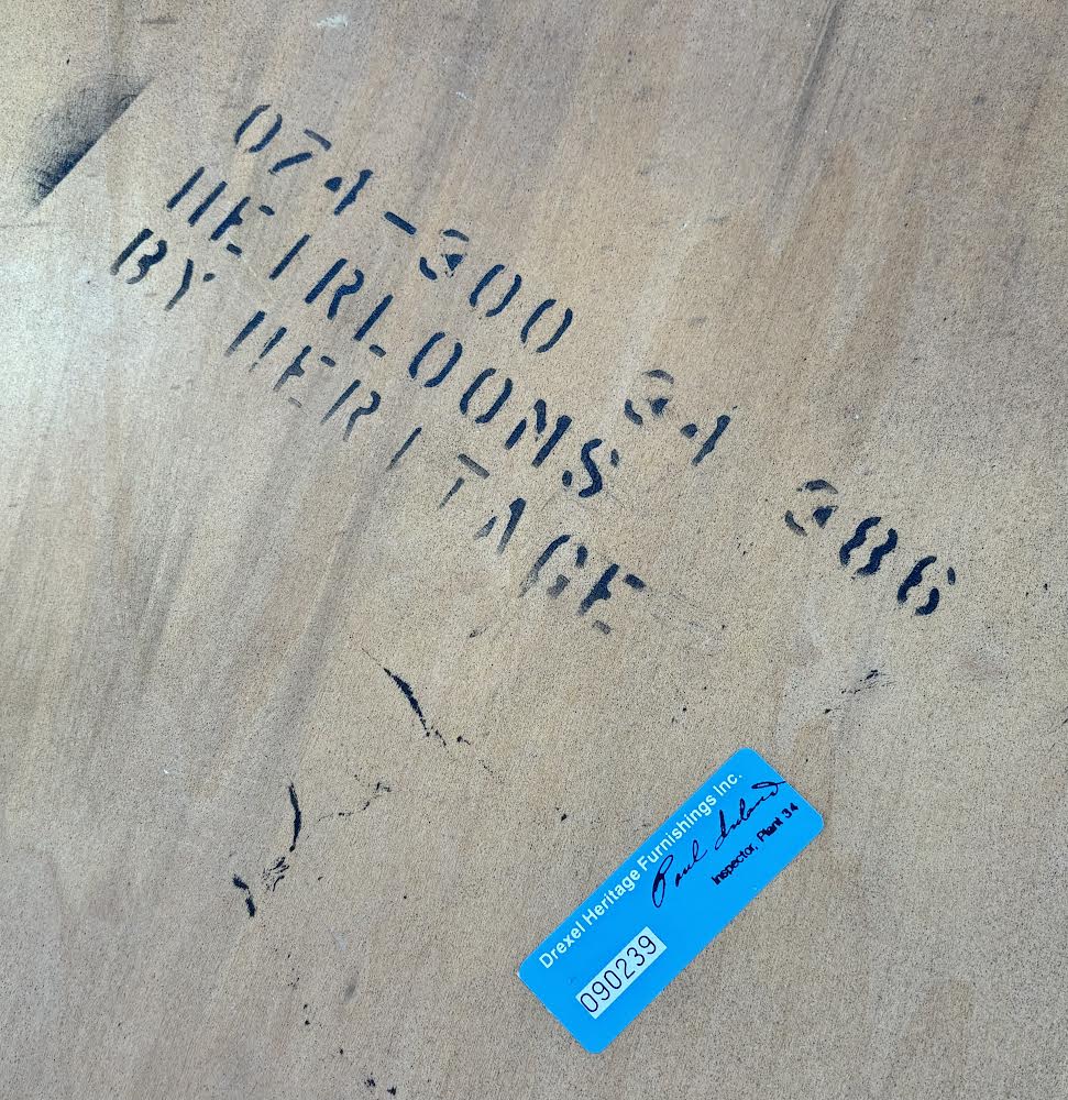 1980s Drexel Heritage Chippendale Walnut Accent Table W/ Fretwork and Banded Top