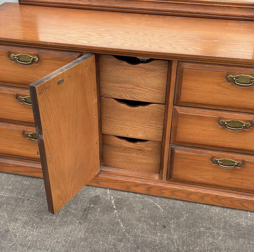 Solid Wood Dresser with Mirror