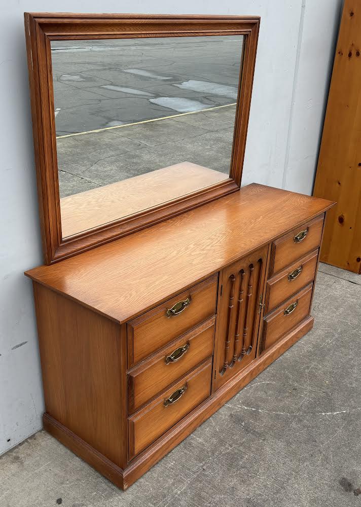 Solid Wood Dresser with Mirror