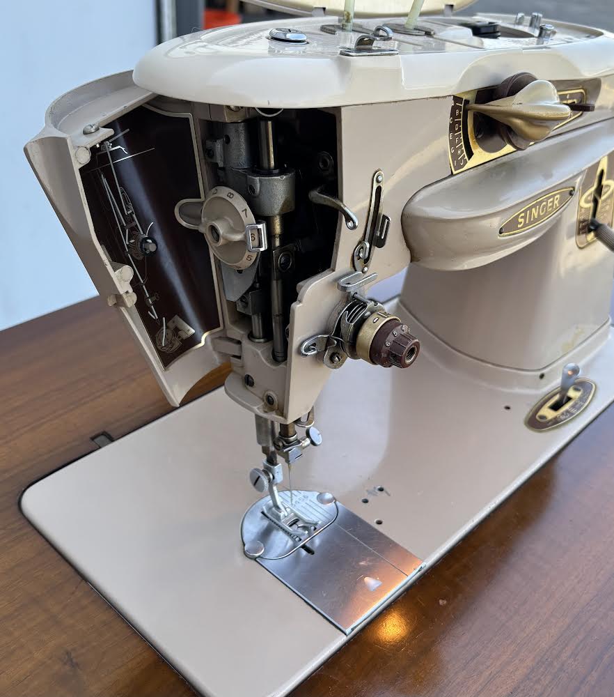 Vintage Mid Century Desk, Singer 600 Sewing Machine, MCM, Retro, Unique, Walnut, 1960s, Office