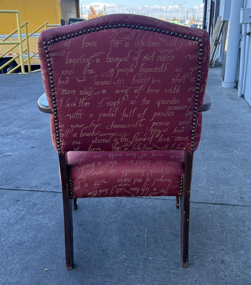 French Style Red Upholstered Arm Chair