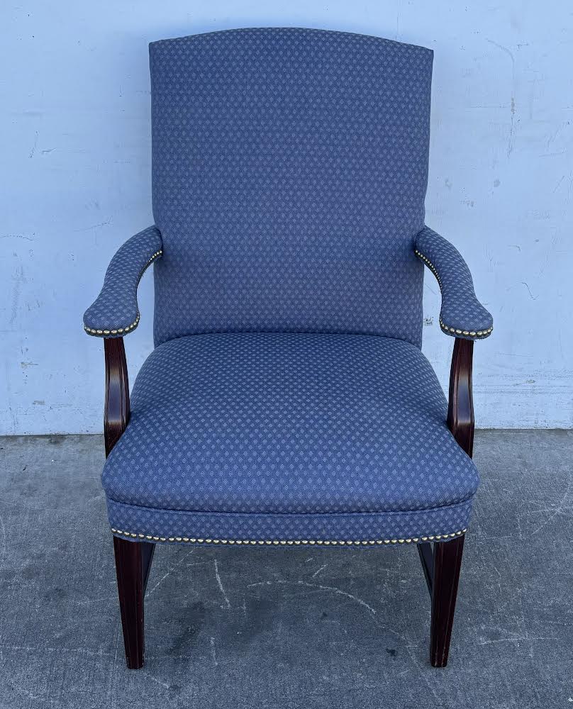 Accent Chair Vintage Arm Chair Blue Upholstered