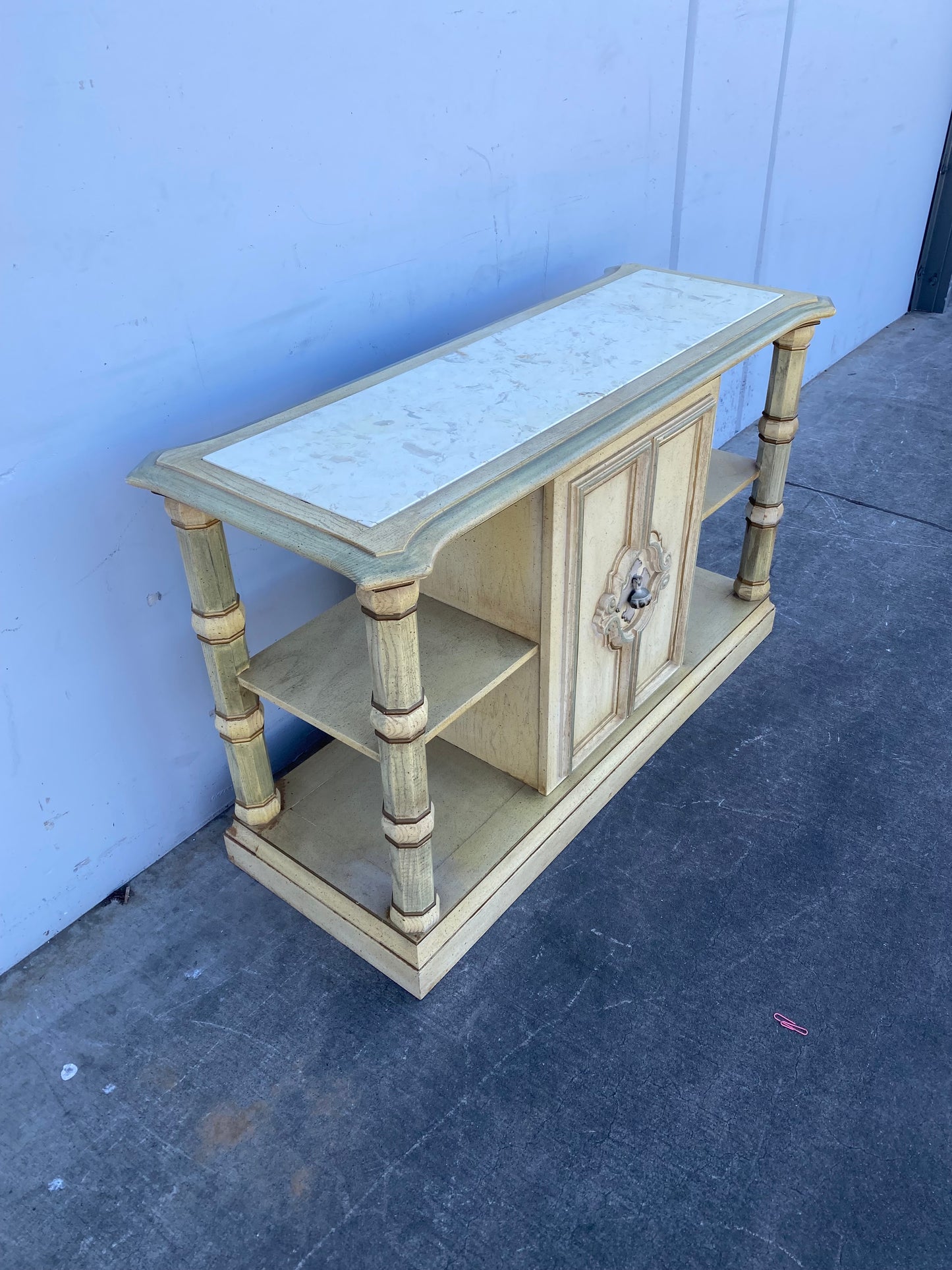 Console/server table cabinet blonde