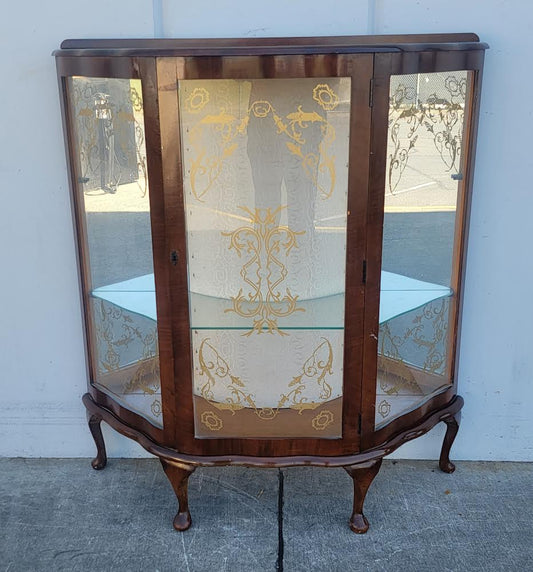 Harris & rose furniture curio display cabinet antique/vintage