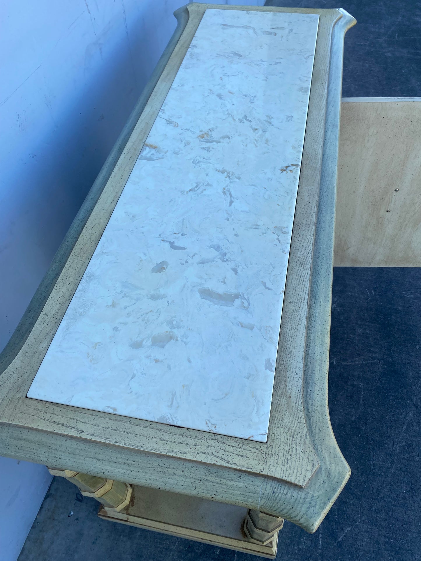 Console/server table cabinet blonde