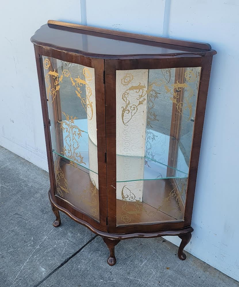 Harris & rose furniture curio display cabinet antique/vintage