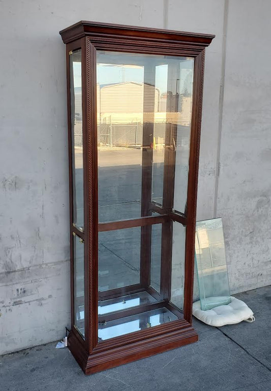 Display cabinet curio dark wood