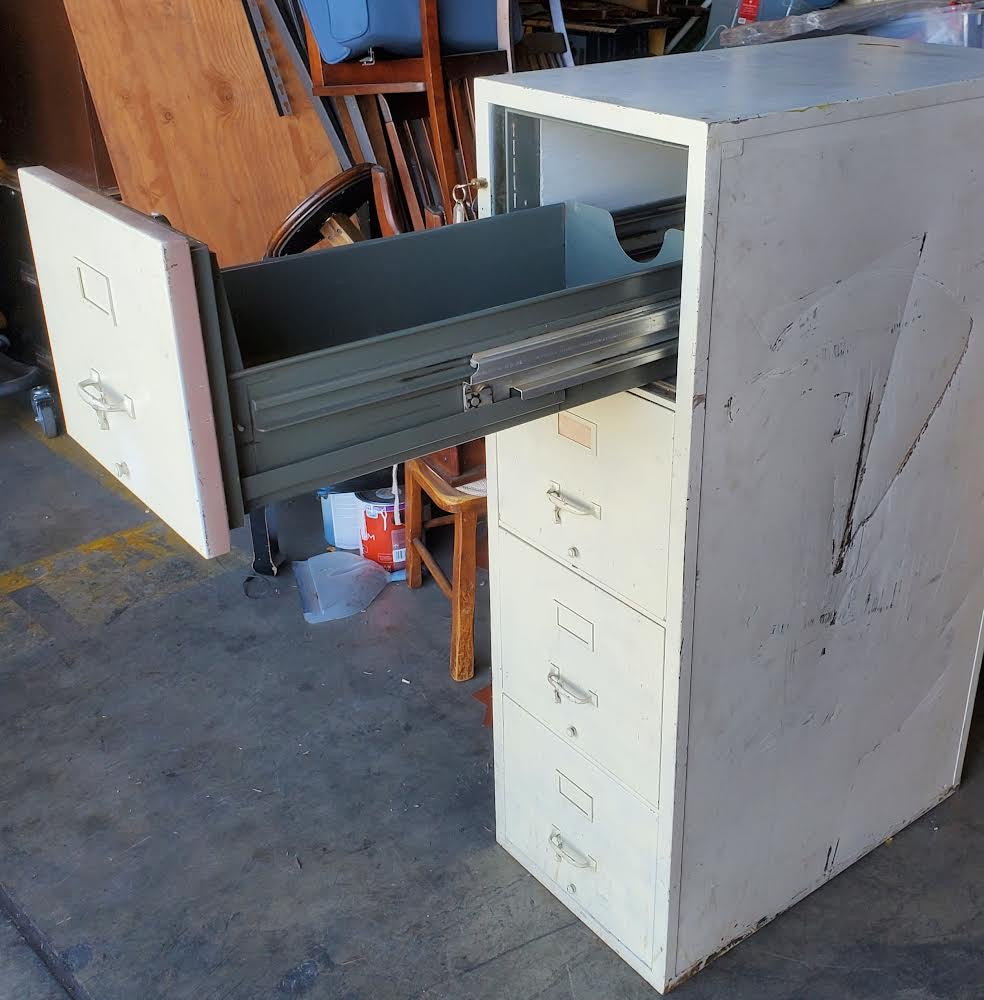 fireproof tan vertical file cabinet with key