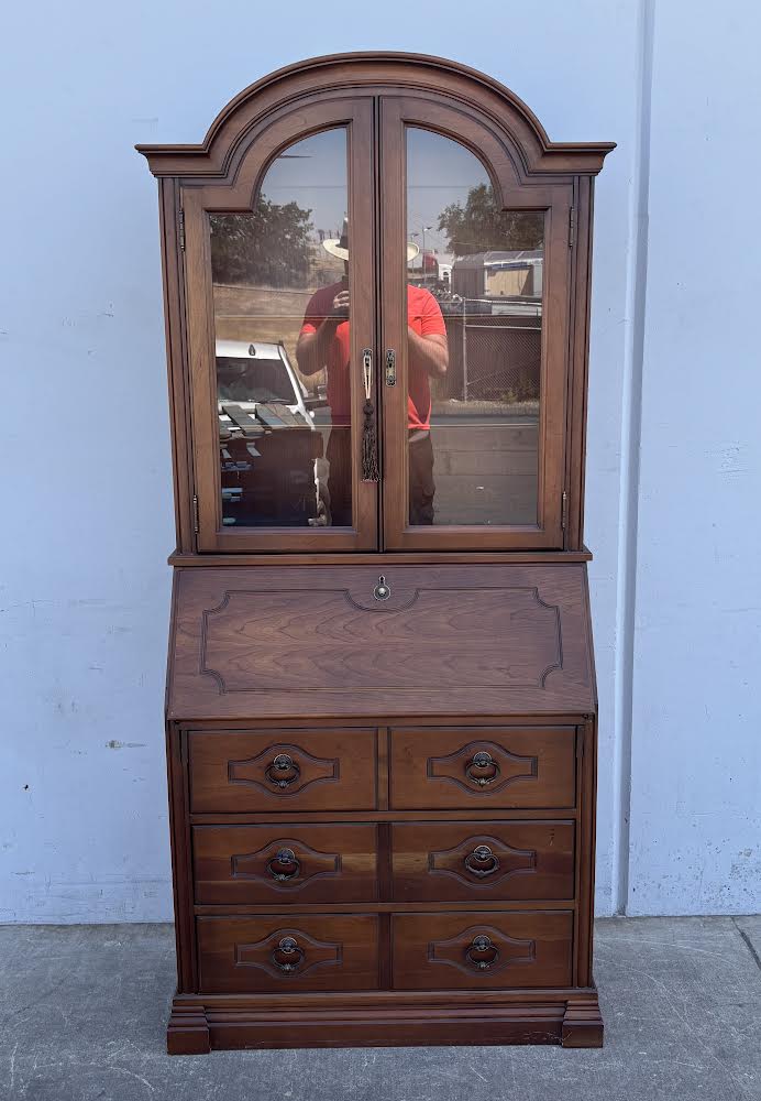 Antique Glass Secretary Desk