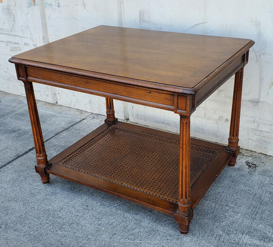 End/side table two tier bottom cane/wicker/rattan